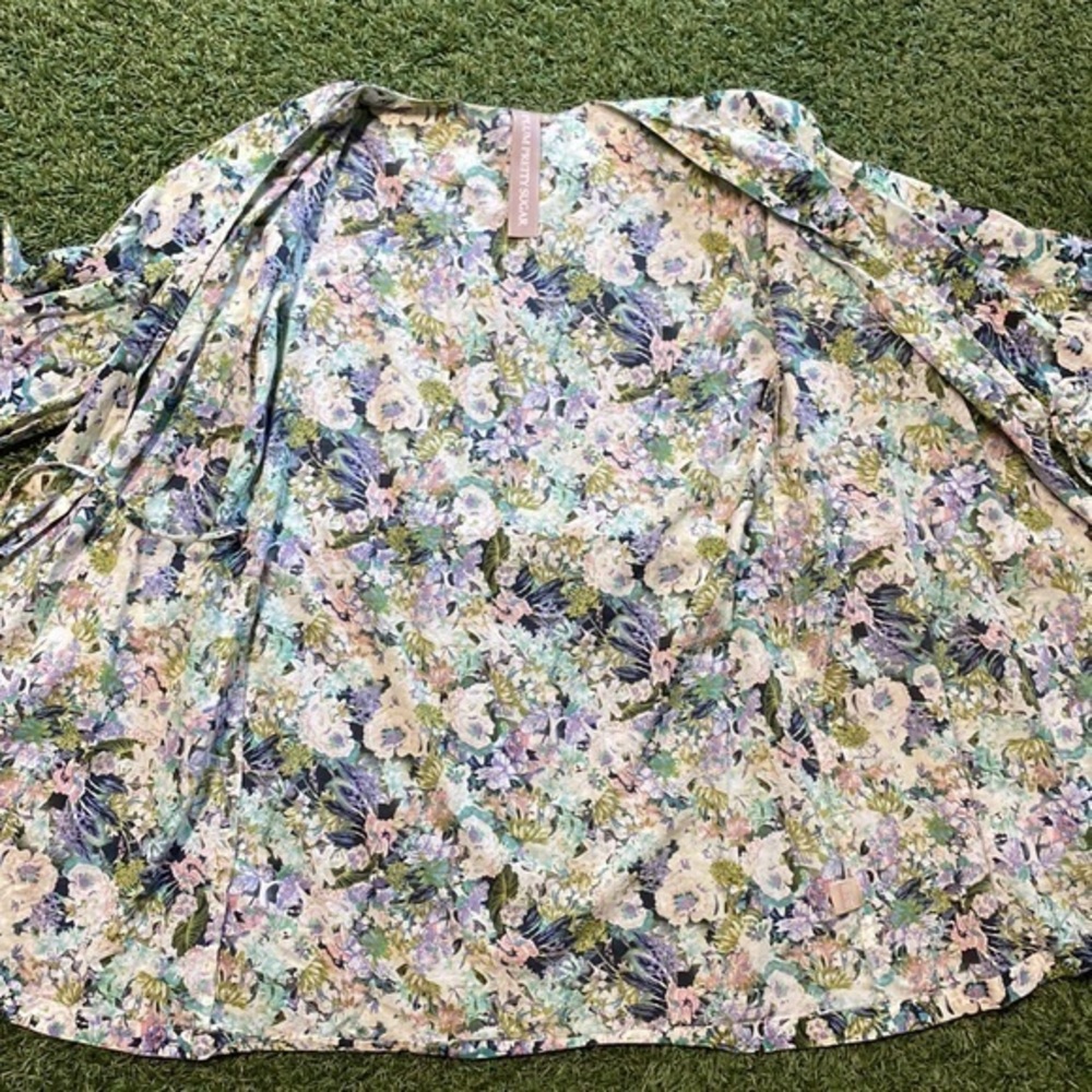 Plum Pretty Sugar‎ Floral Bridal Kimono Robe - Picture 10 of 15